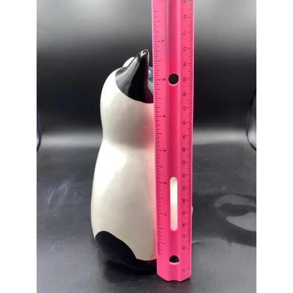 Henriksen Imports Inc Ceramic black and white kitten CANDLE HOLDER - Picture 5 of 5